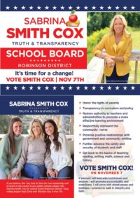 Sabrina Smith Cox for Robinson 10-20